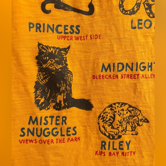 J Crew city cats of NY tee shirt XS gold yellow - Picture 3 of 4